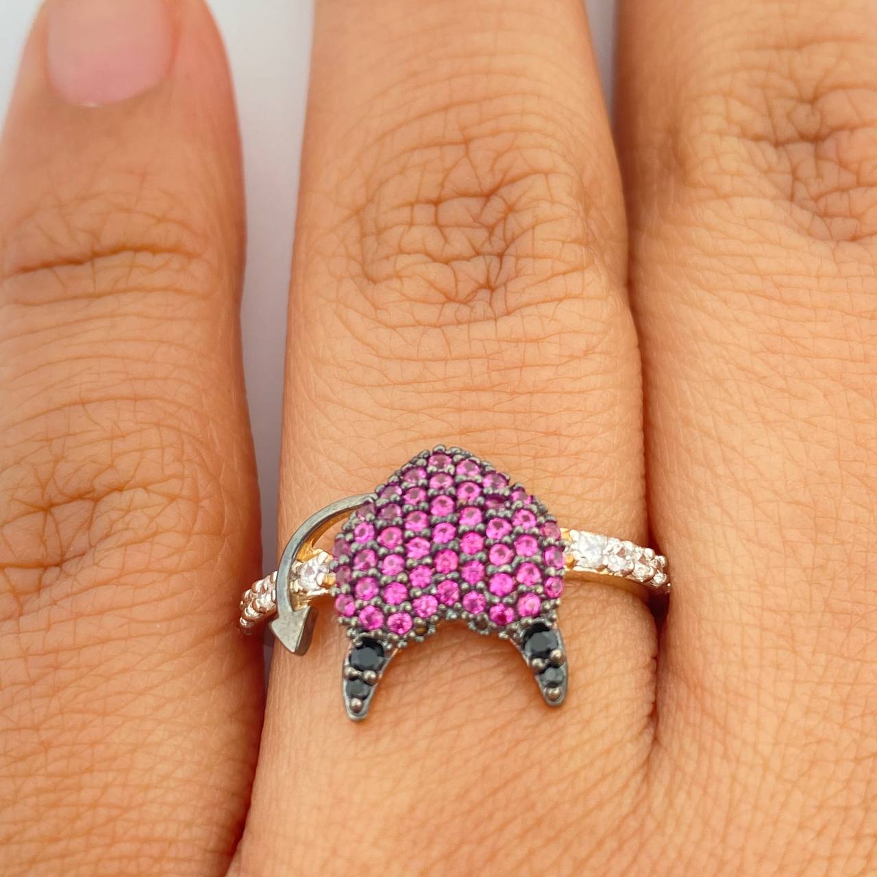 Anillo Corazon Devil 2.6gr / T7 3/4/ Tres Oros 18K %