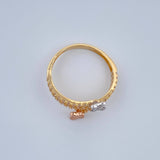 Anillo Mariposas Doble Carril 2.5gr / T7 1/2 / Tres Oros 18K %