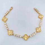 Pulso Tennis Trebol 19.25gr / 7 3/4 in / 3.7mm Oro Amarillo Nac.Esp. 18K %