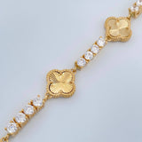 Pulso Tennis Trebol 19.25gr / 7 3/4 in / 3.7mm Oro Amarillo Nac.Esp. 18K %