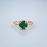 Anillo Trebol 2.6gr / T7 1/4 / Oro Amarillo / Nac. Especial 18K %