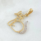 Cat Silhouette Pendant 1.55gr / 2.8cm (1.1in) / 18K Gold *