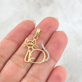 Cat Silhouette Pendant 1.55gr / 2.8cm (1.1in) / 18K Gold *
