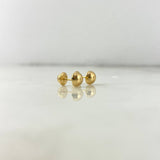 Stud Earrings Media Bead 0.55gr / 6mm Polished 18K Yellow Gold