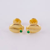 Stud Earrings Coffee Bean 0.8g / in / 6.7mm Yellow Gold 18K