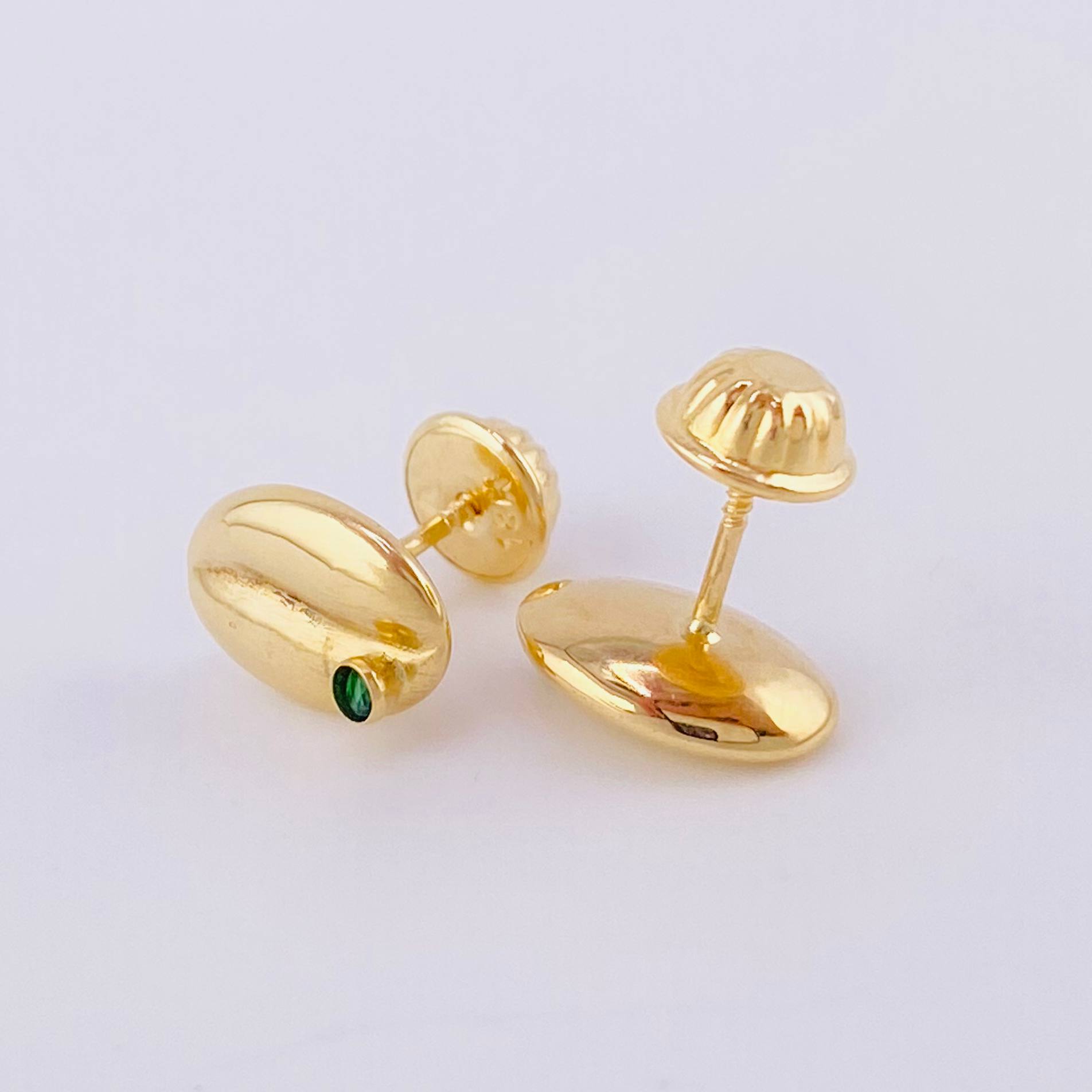 Stud Earrings Coffee Bean 0.8g / in / 6.7mm Yellow Gold 18K