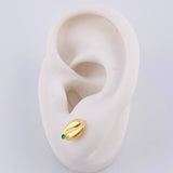 Stud Earrings Coffee Bean 0.8g / in / 6.7mm Yellow Gold 18K