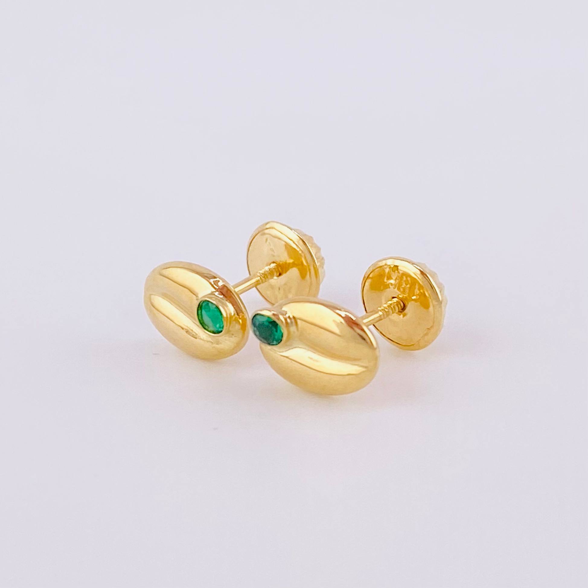 Topos Grano de Café 0.65g / in / 7.6mm Oro Amarillo 18K