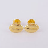Coffee Bean Stud Earrings 0.75g / in / 6.6mm Yellow Gold 18K