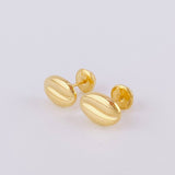 Coffee Bean Stud Earrings 0.75g / in / 6.6mm Yellow Gold 18K