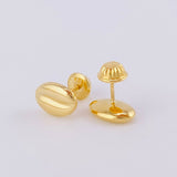 Coffee Bean Stud Earrings 0.75g / in / 6.6mm Yellow Gold 18K