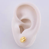 Stud Earrings Coffee Bean 0.75g / in / 6.7mm Yellow Gold 18K