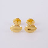 Coffee Bean Stud Earrings 0.6g / in / 7.6mm Yellow Gold 18K