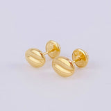 Coffee Bean Stud Earrings 0.6g / in / 7.6mm Yellow Gold 18K