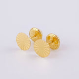 Diamond Cut Circle Stud Earrings 0.45g / in / 5.2mm Yellow Gold 18K