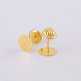 Diamond Cut Circle Stud Earrings 0.45g / in / 5.2mm Yellow Gold 18K