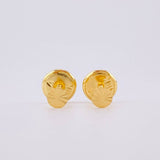 Diamond Cut Circle Stud Earrings 0.4g / in / 4mm Yellow Gold 18K
