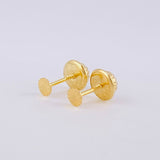 Diamond Cut Circle Stud Earrings 0.4g / in / 4mm Yellow Gold 18K