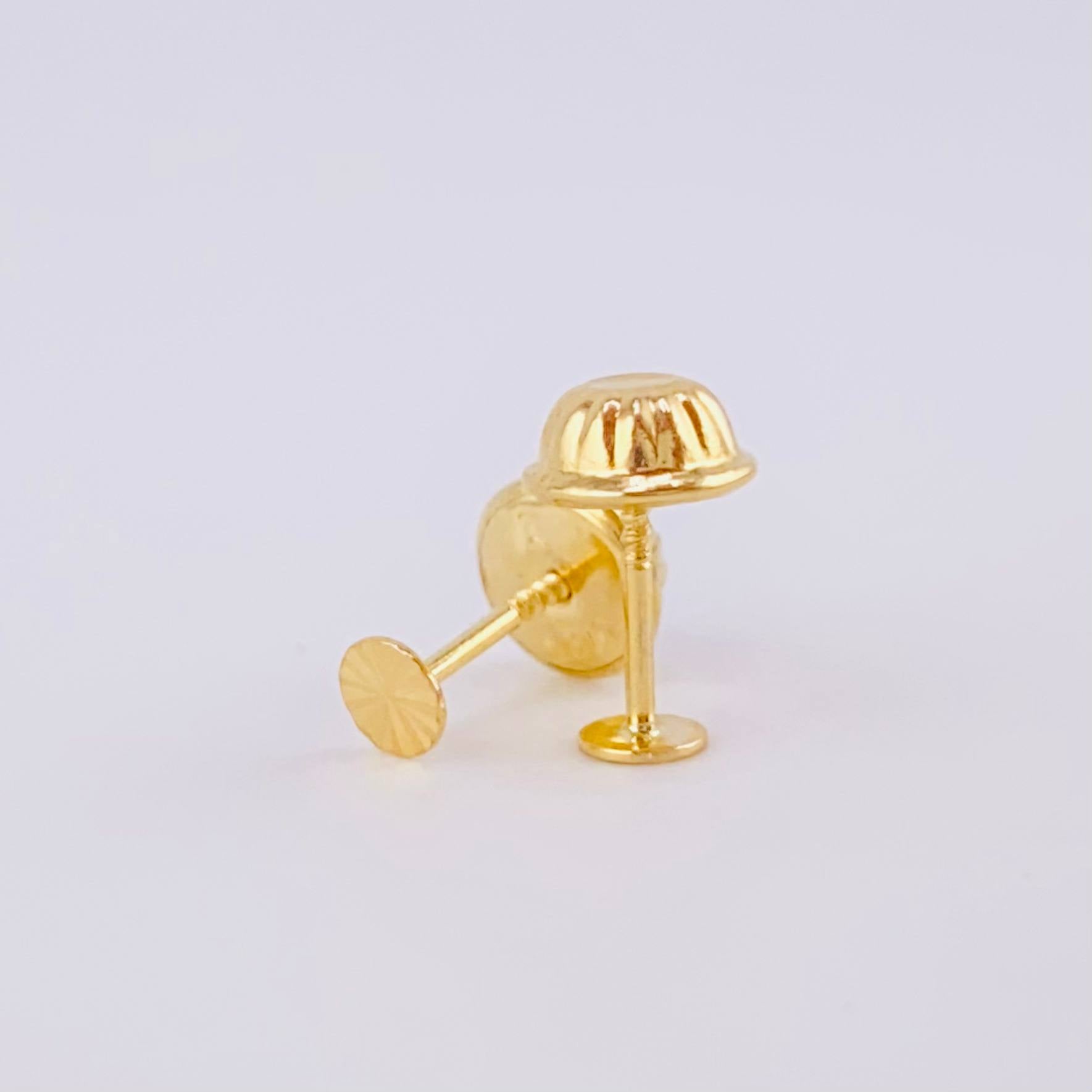 Diamond Cut Circle Stud Earrings 0.4g / in / 4mm Yellow Gold 18K
