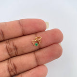 Dije Oso Figura Esmeralda 0.35gr / 1/2 in / Oro Amarillo 18K %