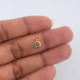 Dije Luna Figura Esmeralda 04Pts 0.25gr / 1/2 in / Oro Amarillo 18K %