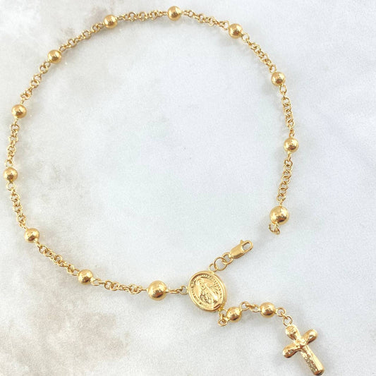 Denario Virgin Miraculous Anklet 5gr / 9.4in / 18K Gold