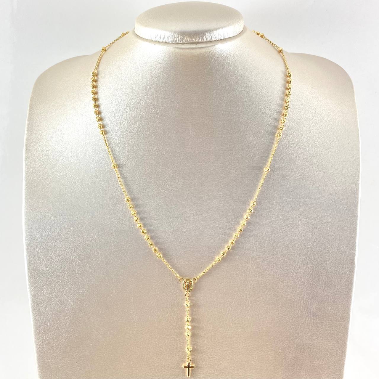 Rosary Cross Virgin Miraculous 6.7gr / 19.7in / 18K Gold