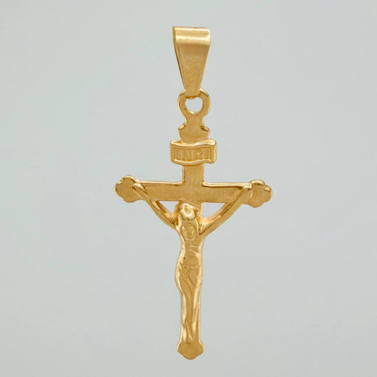 Dije Cruz Cristo 3.45gr / 1 3/4 in / Oro Amarillo 18K $