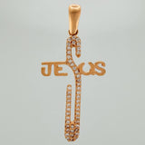 Dije Cruz Jesus 2.3gr / 1 1/2 in / Oro Rosa 18K $