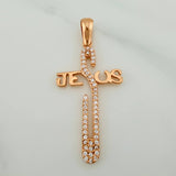 Dije Cruz Jesus 2.3gr / 1 1/2 in / Oro Rosa 18K $