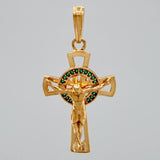 Dije Cruz Cristo Circulo 4.3gr / 1 3/4 in / Oro Amarillo 18K $