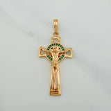 Dije Cruz Cristo Circulo 4.3gr / 1 3/4 in / Oro Amarillo 18K $