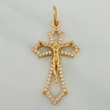 Dije Cruz Cristo Gotica 2.35gr / 1 1/2 in / Oro Amarillo 18K $