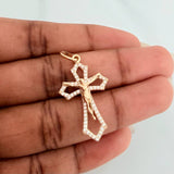 Dije Cruz Cristo Gotica 2.35gr / 1 1/2 in / Oro Amarillo 18K $
