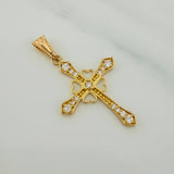 Dije Cruz Corazones 1.3gr / 1 1/4 in / Oro Amarillo 18K $