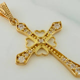 Dije Cruz Corazones 1.3gr / 1 1/4 in / Oro Amarillo 18K $