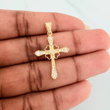 Dije Cruz Corazones 1.3gr / 1 1/4 in / Oro Amarillo 18K $