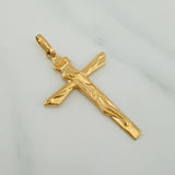 Dije Cruz Cristo 1.4gr / 1 1/2 in / Oro Amarillo 18K $