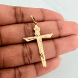 Dije Cruz Cristo 1.4gr / 1 1/2 in / Oro Amarillo 18K $
