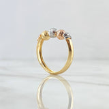 Anillo Trio De Bolas 1.6gr / T7 1/2 / 5mm Bolas Diamantadas Tres Oros 18K
