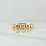 Anillo Trio De Bolas 1.4gr / T7 1/4 / 5mm Bolas Diamantadas Dos Oros Amarillo Rosa 18K