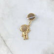 Pendant Astronaut Saturn 8.9gr / 5.5cm / Black and White Zircons Two Golds Yellow White ©
