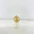 Pendant Jesus Face 2.5gr / 2.2cm / Circle White Zirconia Yellow Gold
