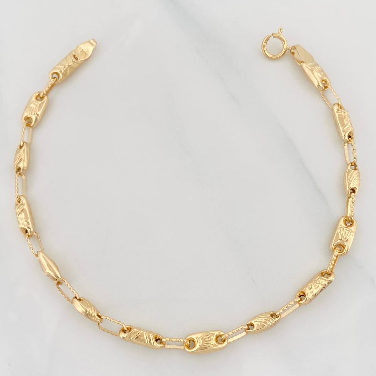 Pulso Rustico Corona 4.1g / 7 3/4 in / 4.1mm Oro Amarillo 18K