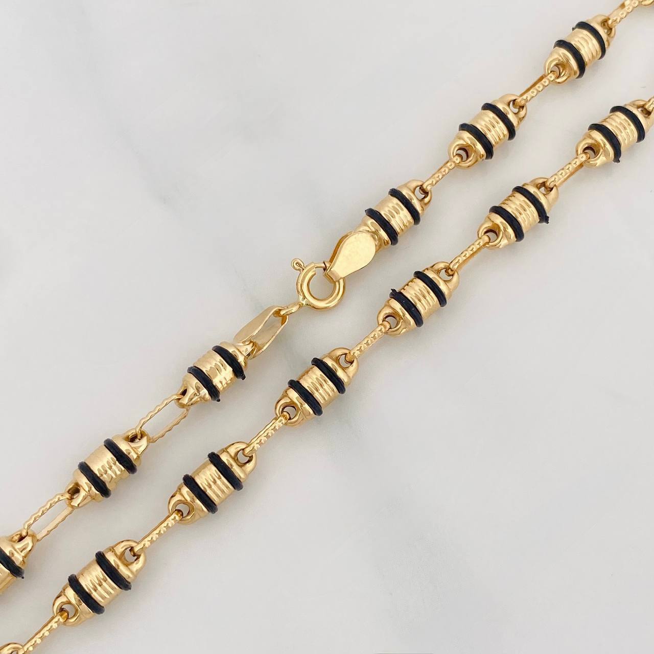 Cadena Rustica Barril 13.65g / 24 in / 4.4mm Oro Amarillo 18K