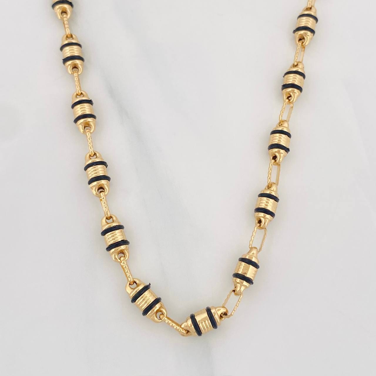 Cadena Rustica Barril 13.65g / 24 in / 4.4mm Oro Amarillo 18K