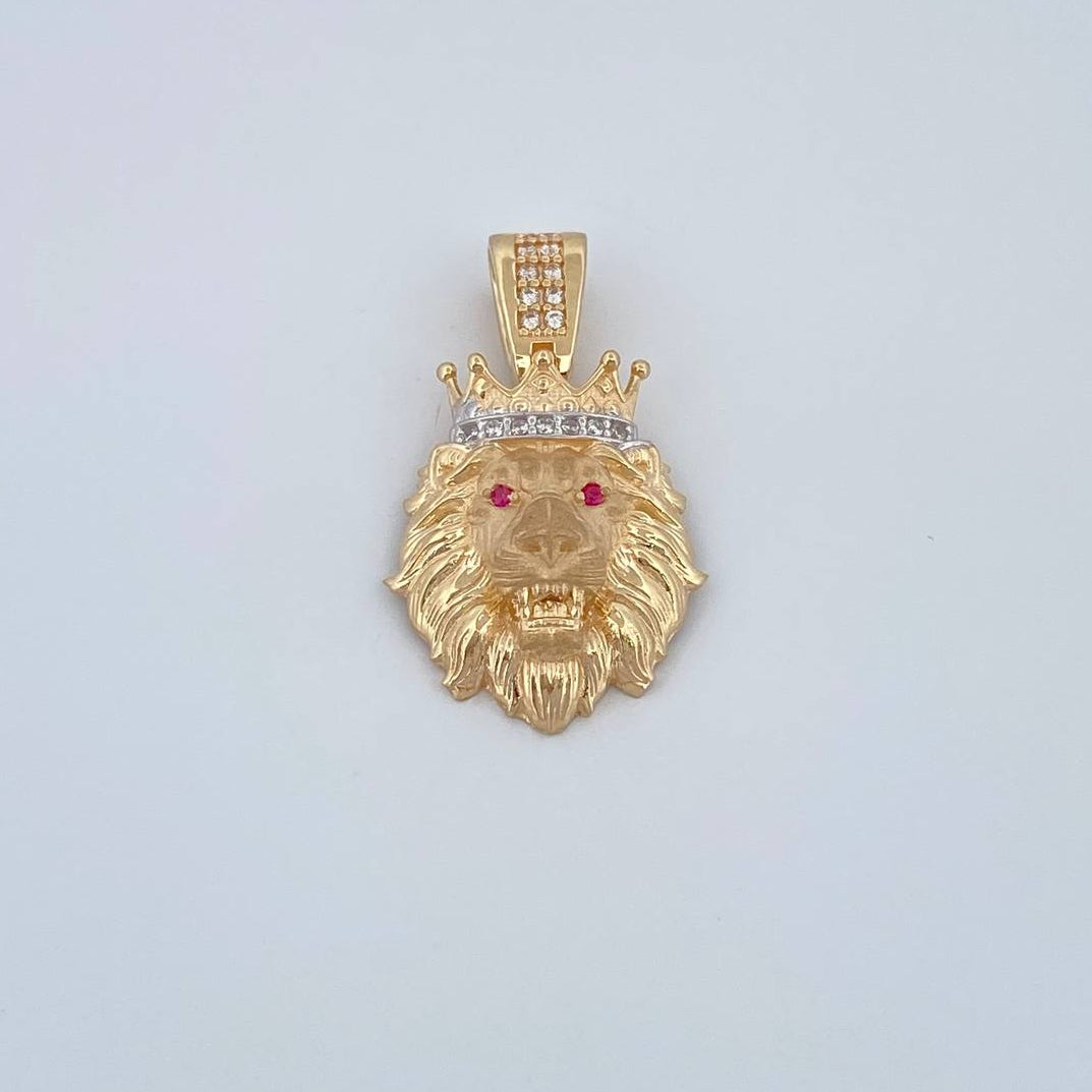 Pendant Lion 3.65gr / 1 in / Two-tone Yellow White 18K Gold %