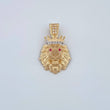 Pendant Lion 3.65gr / 1 in / Two-tone Yellow White 18K Gold %