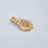 Pendant Lion 3.65gr / 1 in / Two-tone Yellow White 18K Gold %