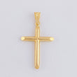 Pendant Flat Tip Cross Plain 1g / 1 1/2 in 18K Yellow Gold